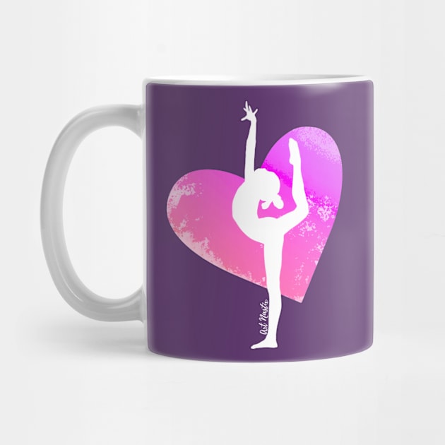 Dancer Silhouette on Pink Heart by Art Nastix Designs